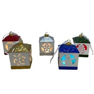 Lightscapes Light Up Christmas Lanterns Set of 5 Ornaments Tested and Working